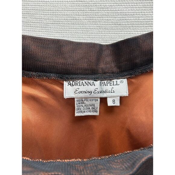 Adrianna Papell Tulle Maxi Skirt Copper Black Evening Goth Formal Size 8 - Picture 12 of 15